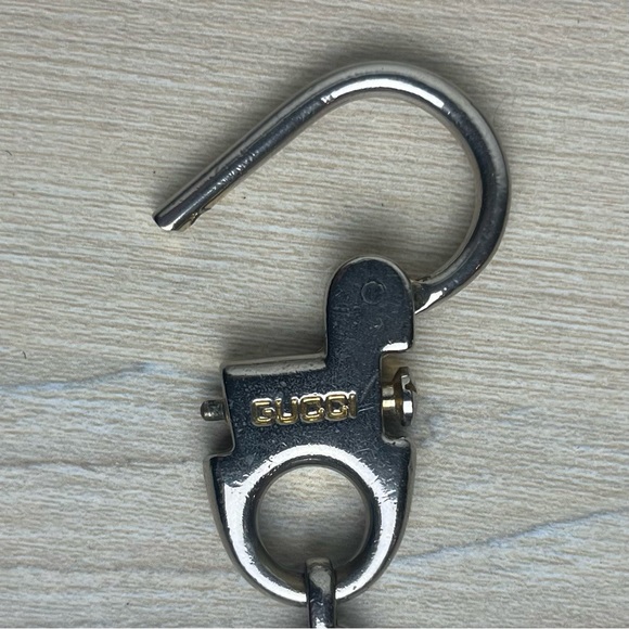 Gucci Vintage Interlocking G Keychain Silver Tone 5” - Picture 3 of 8